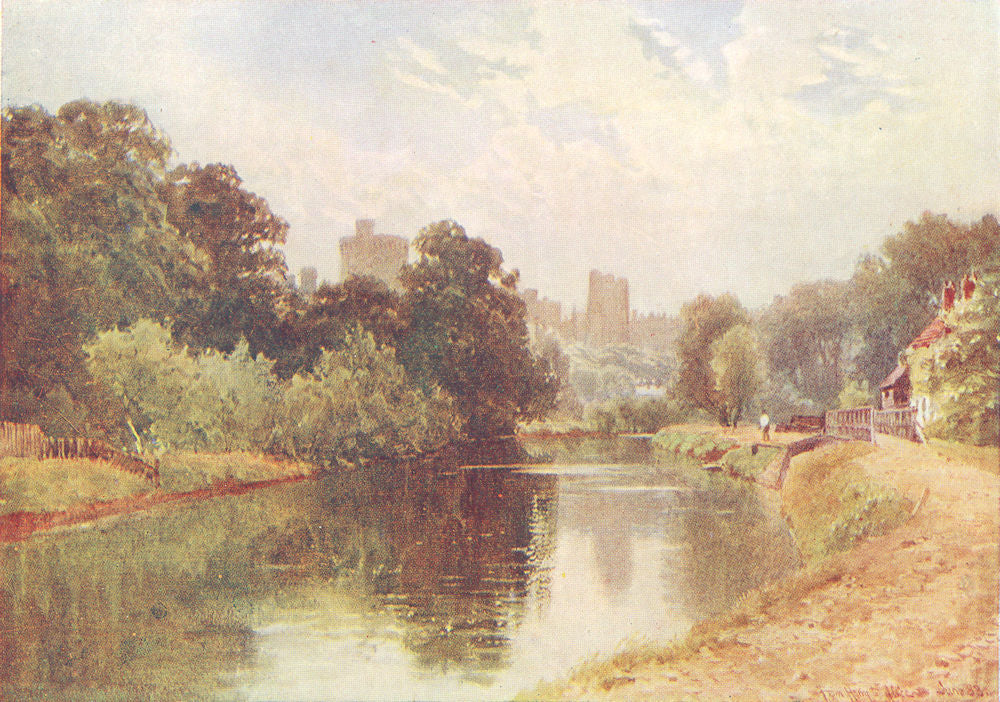 Windsor Castle, Berkshire, from Eton by Sutton Palmer 1920 old antique print